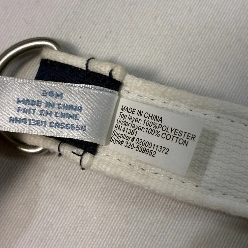 Ralph Lauren Nautical D-Ring Belt Boys 24M Navy Blue Beach Fisherman
